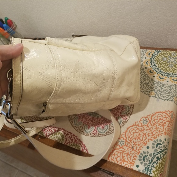 Coach Cream/Blue Diaper Bag - Picture 6 of 7